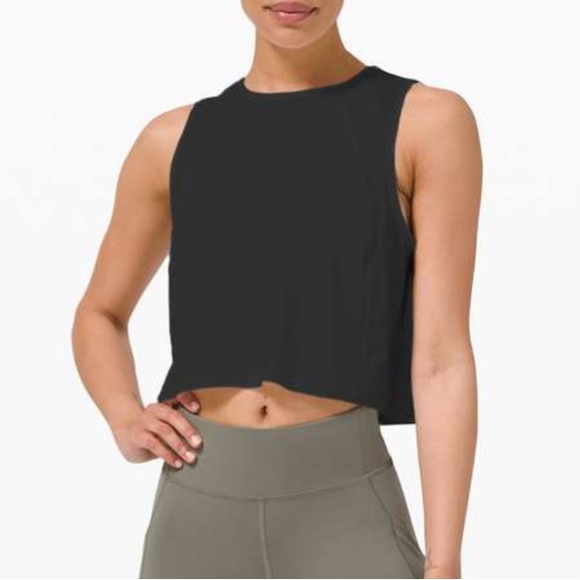 🖤LULULEMON SCULPT TANK CROPPED-BLACK-14🖤 - Picture 7 of 11